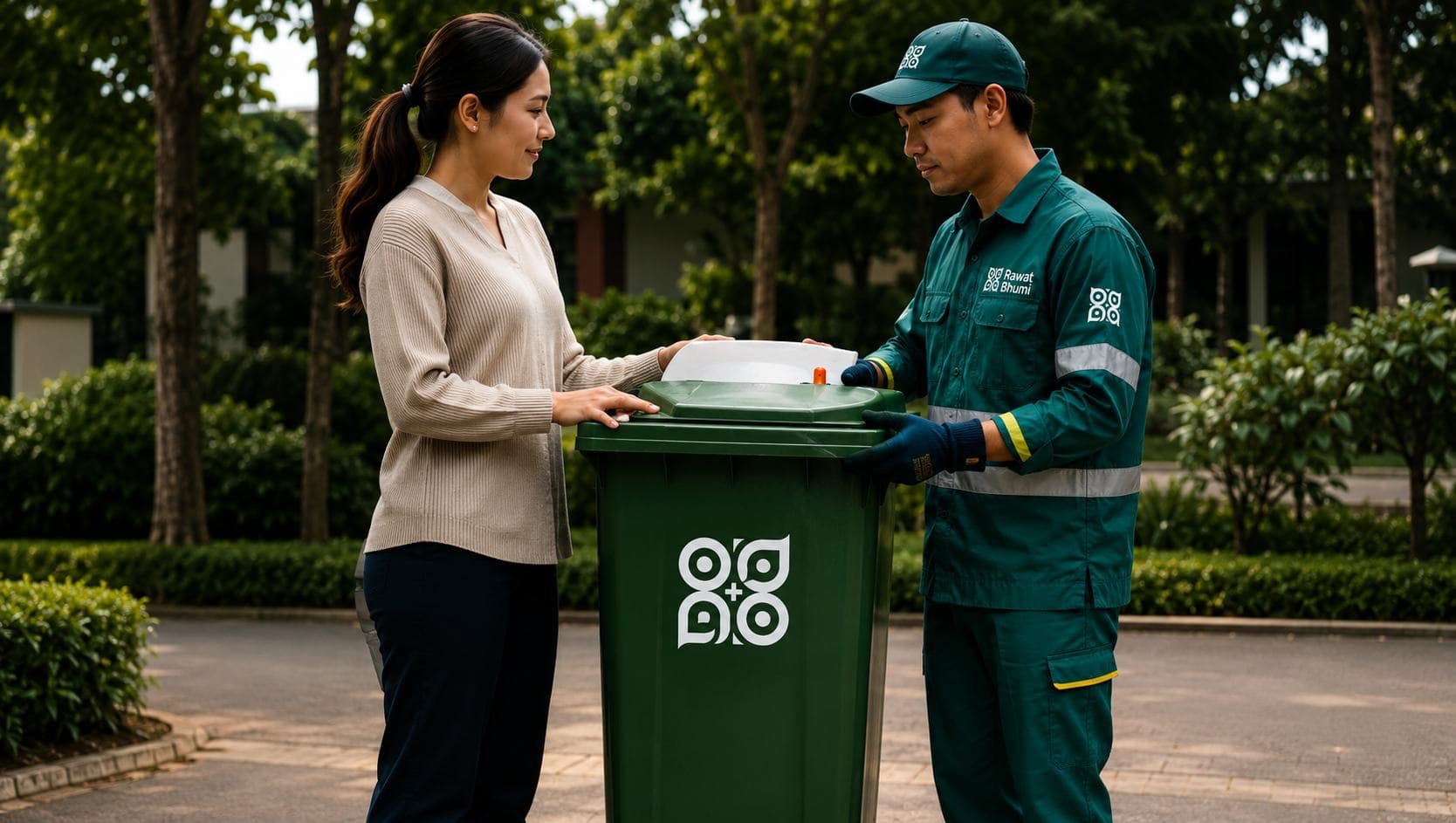 Warga menyerahkan sampah terpilah kepada operator