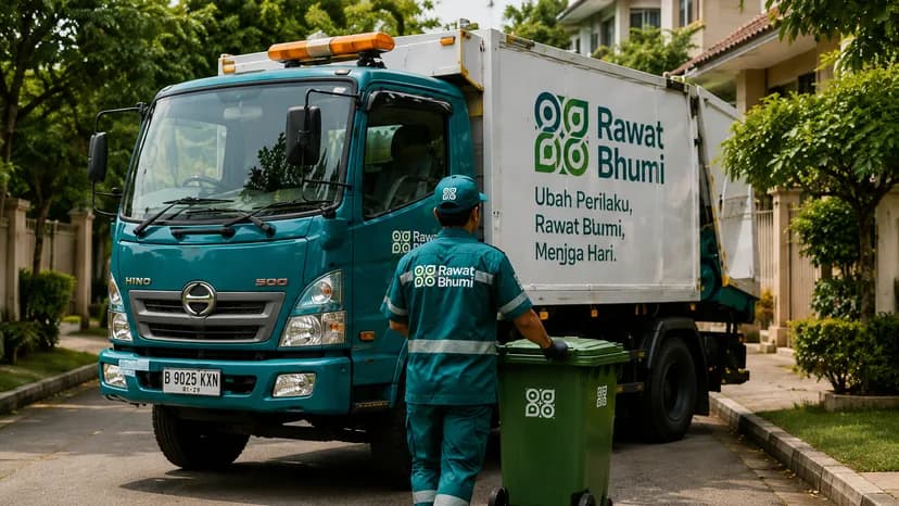 Warga menyiapkan sampah terpilah untuk dijemput
